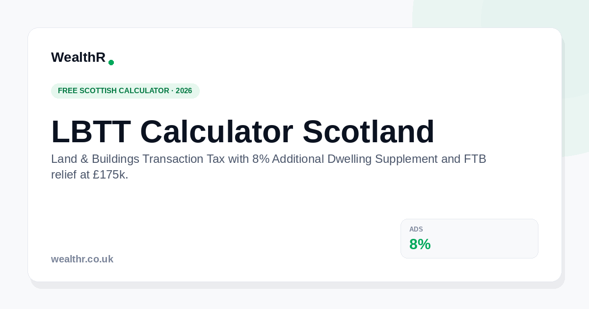 Lbtt Table LBTT Calculator Scotland 2026/27 — Rates, Bands & 8% ADS